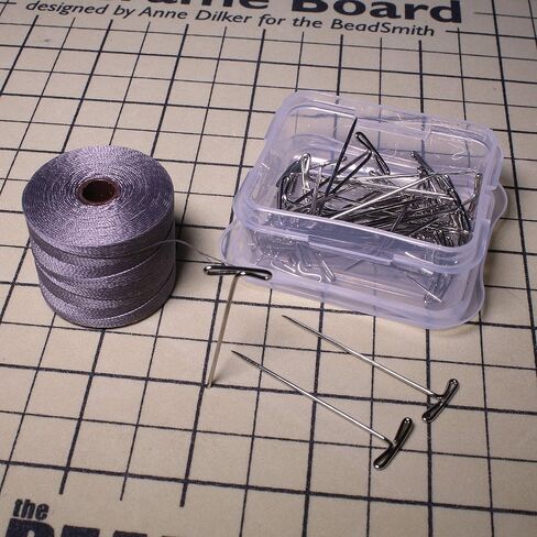 The Beadsmith T-pins, 1 inch (27mm), Stainless Steel, 75 pins in a Plastic Box, Ideal for Wigs, Macrame and Sewing, Use for Blocking, Knitting, Modelling and Crafts in Saudi Arabia