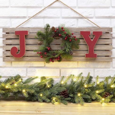 Glitzhome 12.75“H Rustic Wooden Christmas Snowman Family Wall Decor Decorative Let it Snow Hanging Wood Wall Art Sign Plaque Decor Christmas Home Decor for Xmas Party in Saudi Arabia