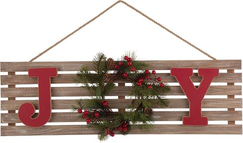 Glitzhome 12.75“H Rustic Wooden Christmas Snowman Family Wall Decor Decorative Let it Snow Hanging Wood Wall Art Sign Plaque Decor Christmas Home Decor for Xmas Party in Saudi Arabia