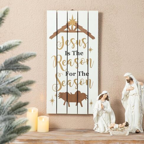 Glitzhome 12.75“H Rustic Wooden Christmas Snowman Family Wall Decor Decorative Let it Snow Hanging Wood Wall Art Sign Plaque Decor Christmas Home Decor for Xmas Party in Saudi Arabia