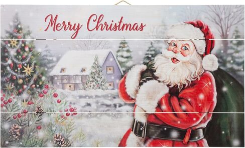 Glitzhome 12.75 بوصة ارتفاع ريفي خشبي عيد الميلاد رجل ثلج عائلة جدار ديكور ديكور دعها ثلج معلق خشب جدار الفن علامة لوحة ديكور عيد الميلاد ديكور المنزل لحفلة عيد الميلاد in Kuwait