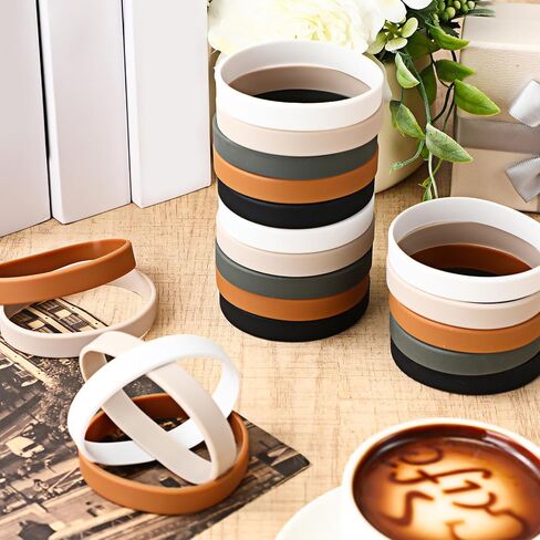 50 Pack Silicone Rubber Bracelets Rubber Wristbands Bulk Adults Rubber Bands Solid Color Plain Silicone Bracelets for Men Women Identification Event Party Favors Gifts Decorations (Brown) in Kuwait