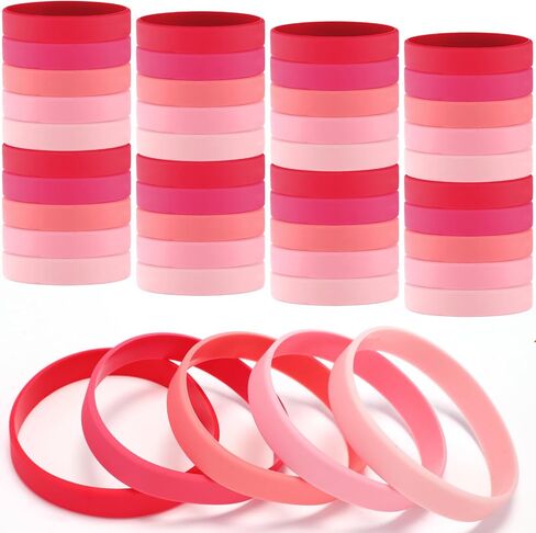 50 Pack Silicone Rubber Bracelets Rubber Wristbands Bulk Adults Rubber Bands Solid Color Plain Silicone Bracelets for Men Women Identification Event Party Favors Gifts Decorations (Brown) in Kuwait