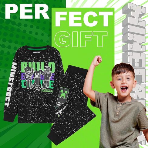 Minecraft Boys Pyjamas Set Lounge Wear Long Top or T-Shirt and Bottoms Teenagers Kids PJs 5-14 Years Gifts for Boys in Saudi Arabia