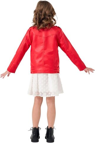 Girls Boys Biker Jacket Faux Leather Rivets Leather Motor Jacket Coat For Kids 3-16Years in Kuwait