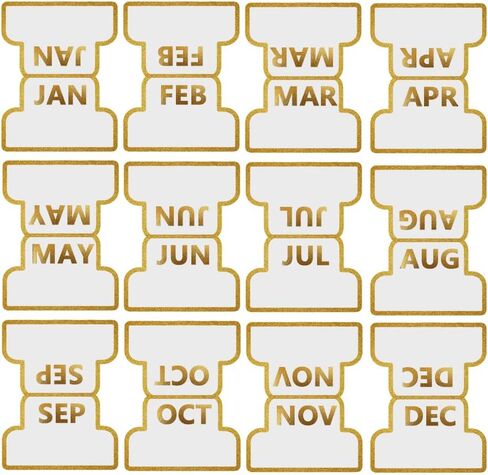 60 Pcs Adhesive Clear Gold Foil Monthly Tabs Planner Stickers,12 Month Tabs for Office School Study Accessories Journal Organization in Saudi Arabia