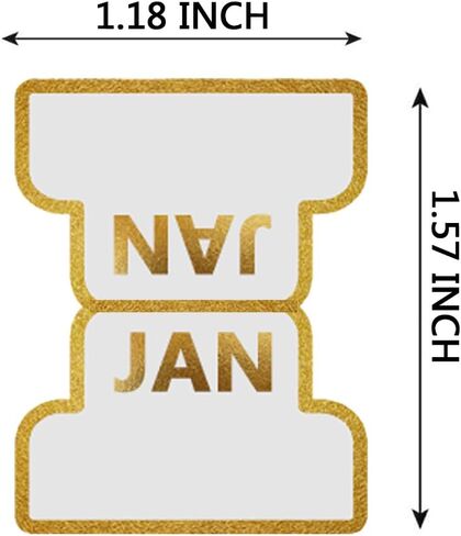 60 Pcs Adhesive Clear Gold Foil Monthly Tabs Planner Stickers,12 Month Tabs for Office School Study Accessories Journal Organization in Saudi Arabia