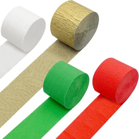 PheiLa Halloween Party Supplies, 4 Rolls Orange Black Purple Green Crepe Paper Streamers for Halloween DIY, Home Party Backdrop Decorations, 1.77 Inch x 82 Ft/Roll, 328ft in Saudi Arabia