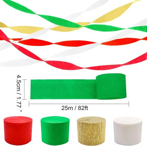 PheiLa Halloween Party Supplies, 4 Rolls Orange Black Purple Green Crepe Paper Streamers for Halloween DIY, Home Party Backdrop Decorations, 1.77 Inch x 82 Ft/Roll, 328ft in Saudi Arabia