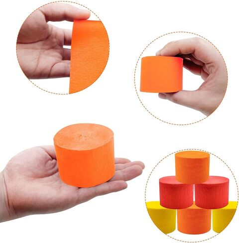 PheiLa Halloween Party Supplies, 4 Rolls Orange Black Purple Green Crepe Paper Streamers for Halloween DIY, Home Party Backdrop Decorations, 1.77 Inch x 82 Ft/Roll, 328ft in Saudi Arabia