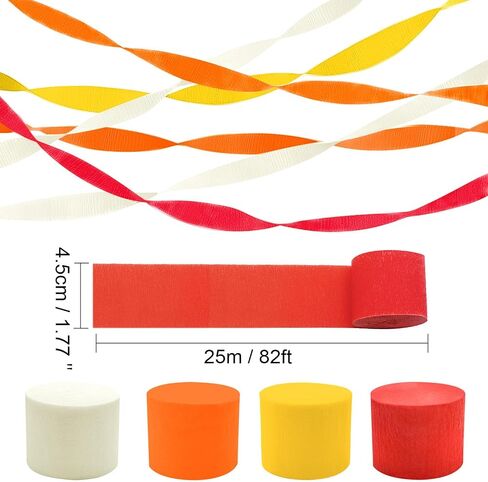 PheiLa Halloween Party Supplies, 4 Rolls Orange Black Purple Green Crepe Paper Streamers for Halloween DIY, Home Party Backdrop Decorations, 1.77 Inch x 82 Ft/Roll, 328ft in Saudi Arabia