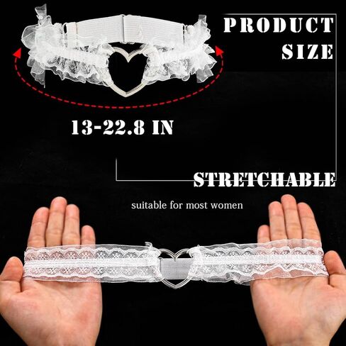 Florry Wedding Lace Garter Heart Leg Ring Sexy Thigh Garters for Bride Festival Party Cosplay Leg Accessories for Women in Kuwait