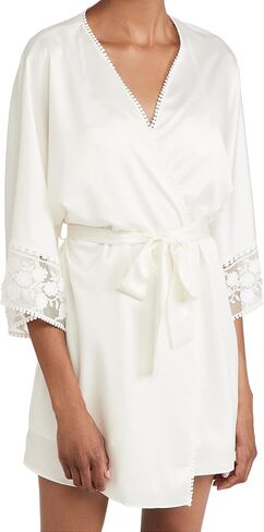 Women's Kylie Charmeuse Wrap with Lace in Kuwait