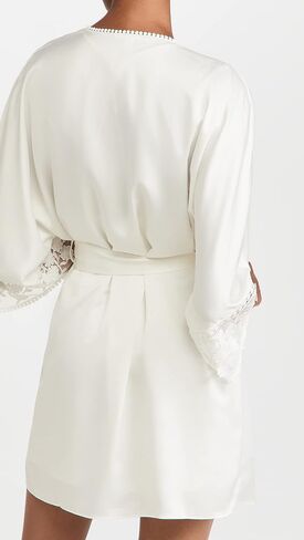 Women's Kylie Charmeuse Wrap with Lace in Kuwait