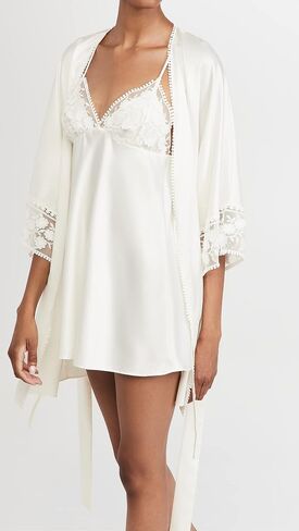 Women's Kylie Charmeuse Wrap with Lace in Kuwait