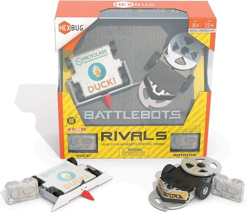 HEXBUG BattleBots Rivals 5.0 (الدوار والبطة)، ألعاب روبوت للتحكم عن بعد للأطفال، ألعاب STEM للأولاد والبنات من سن 8 سنوات فما فوق، البطاريات متضمنة in Saudi Arabia