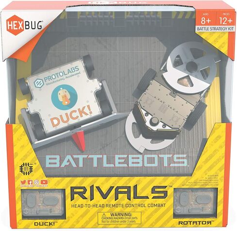HEXBUG BattleBots Rivals 5.0 (الدوار والبطة)، ألعاب روبوت للتحكم عن بعد للأطفال، ألعاب STEM للأولاد والبنات من سن 8 سنوات فما فوق، البطاريات متضمنة in Saudi Arabia