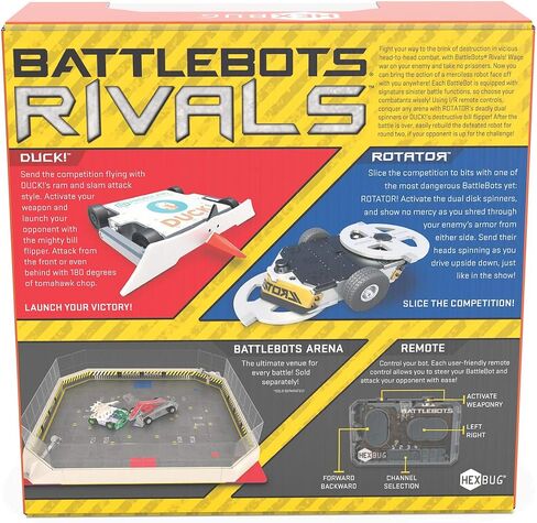 HEXBUG BattleBots Rivals 5.0 (الدوار والبطة)، ألعاب روبوت للتحكم عن بعد للأطفال، ألعاب STEM للأولاد والبنات من سن 8 سنوات فما فوق، البطاريات متضمنة in Saudi Arabia