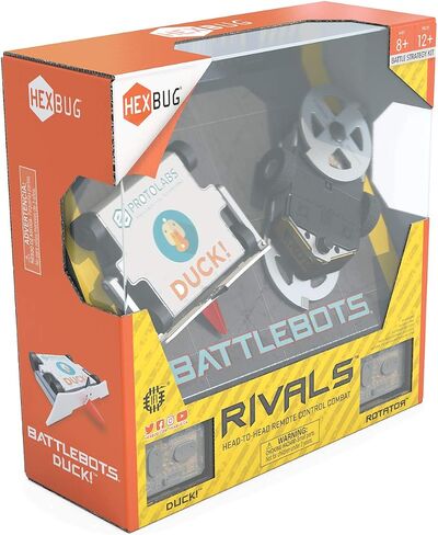 HEXBUG BattleBots Rivals 5.0 (الدوار والبطة)، ألعاب روبوت للتحكم عن بعد للأطفال، ألعاب STEM للأولاد والبنات من سن 8 سنوات فما فوق، البطاريات متضمنة in Saudi Arabia
