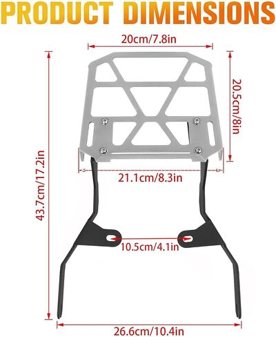 Rear Rack Tail Luggage Rack Cargo Storage Carrier Replacement for Honda Monkey 125 Z125 2018-2024 (Black) in Saudi Arabia