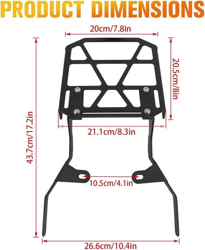 Rear Rack Tail Luggage Rack Cargo Storage Carrier Replacement for Honda Monkey 125 Z125 2018-2024 (Black) in Saudi Arabia