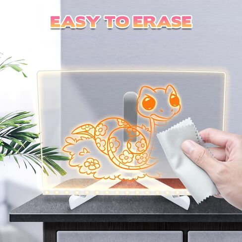 OneNine LED Note Board with Colors, 2024 New Glowing Acrylic Message Marker Board, Light up Dry Erase Board with Stand as a Glow Memo Letter Board Note Glass White Board (11.8 * 7.9in) in Saudi Arabia