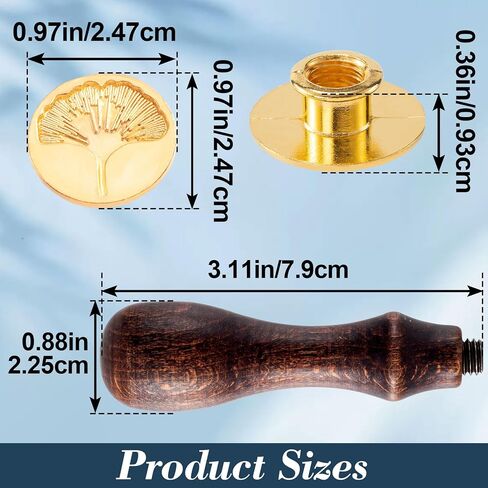 طقم طوابع ختم الشمع، 8 قطع، طوابع شمع نحاسية ذهبية اللون، رأس ومقبض خشبي، وردة ذهبية وكرز وزهرة القيقب لحفلات الزفاف والهالوين وعيد الميلاد وعيد الحب وتغليف بطاقات الدعوات in Saudi Arabia