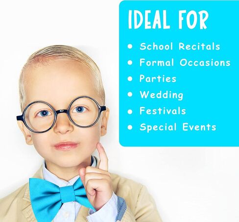 Oliver George Boys Child Kids Bow Ties Solid Color Adjustable Pre Tied Clip-On Bow Tie Handkerchief Set in Saudi Arabia