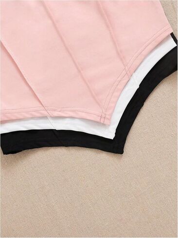 OYOANGLE Girl's 3 Packs Spaghetti Straps Cami Top Asymmetrical Hem Backless Crop Tops in Saudi Arabia