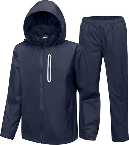 ZITY Rain Suit for Men Waterproof Golf Rain Gear with Lightweight Breathable Mesh Waterpoof Zipper Pockets for Fishing Hiking in Saudi Arabia