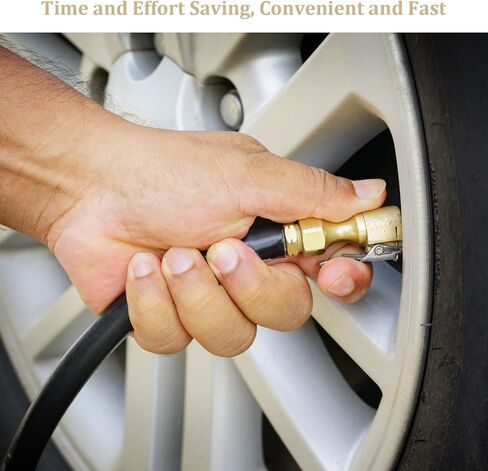 ظرف الهواء، ظرف منفاخ الإطارات، توصيل سريع لظرف الهواء، ظرف هواء قفل نحاسي مقاس 1/4 بوصة لملحقات ضاغط مقياس النفخ، حزمة من 2 in Kuwait