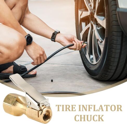 ظرف الهواء، ظرف منفاخ الإطارات، توصيل سريع لظرف الهواء، ظرف هواء قفل نحاسي مقاس 1/4 بوصة لملحقات ضاغط مقياس النفخ، حزمة من 2 in Kuwait