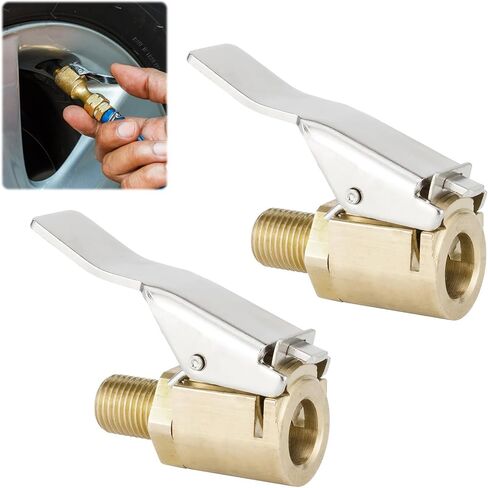 قطعتان من ظرف الهواء للقفل، توصيل سريع لظرف هواء الإطارات، وصلة محول فوهة نفخ الإطارات من النحاس، لا يوجد تسرب للهواء في الإطارات لأداة توصيل مضخة ضاغط نفخ السيارة in Kuwait