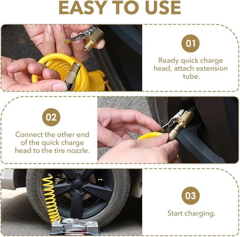 قطعتان من ظرف الهواء للقفل، توصيل سريع لظرف هواء الإطارات، وصلة محول فوهة نفخ الإطارات من النحاس، لا يوجد تسرب للهواء في الإطارات لأداة توصيل مضخة ضاغط نفخ السيارة in Kuwait