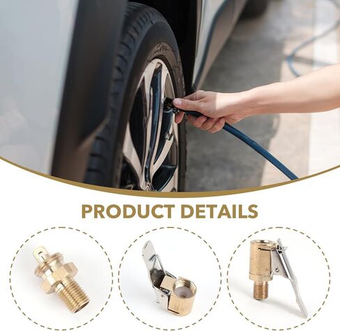 قطعتان من ظرف الهواء للقفل، توصيل سريع لظرف هواء الإطارات، وصلة محول فوهة نفخ الإطارات من النحاس، لا يوجد تسرب للهواء في الإطارات لأداة توصيل مضخة ضاغط نفخ السيارة in Kuwait