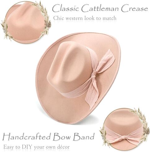 Keilin Cowgirl Hat Brushed Cowboy Hat for Women and Men Customizable Felt Western Hat with Shapeable Wide Brim in Kuwait