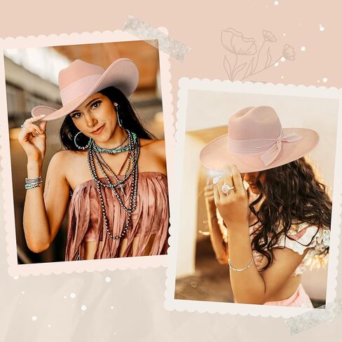 Keilin Cowgirl Hat Brushed Cowboy Hat for Women and Men Customizable Felt Western Hat with Shapeable Wide Brim in Kuwait