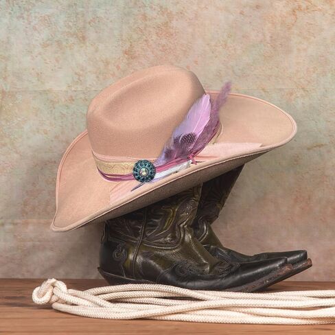 Keilin Cowgirl Hat Brushed Cowboy Hat for Women and Men Customizable Felt Western Hat with Shapeable Wide Brim in Kuwait