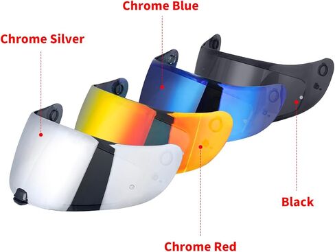 C70 Helmet Visor Replacement Face Shield Compatible with C70/ HJ20M/ FG-17/ FG-ST/IS-17 Motorcycle Helmets (Chrome Red) in Kuwait