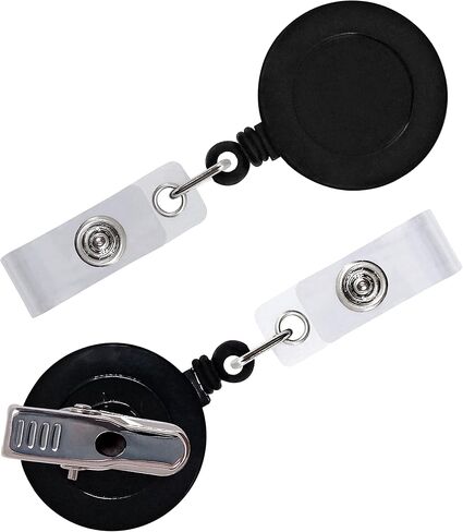5 Pack Retractable ID Badge Holder Reels with Swivel Alligator Clip Bulk Pack Premium Badge（Black） in Kuwait