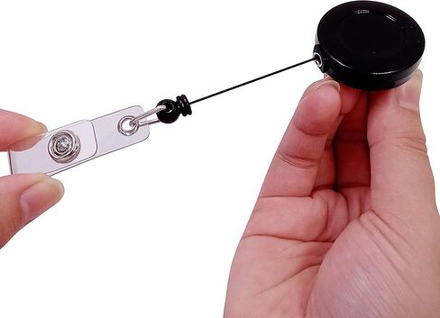 5 Pack Retractable ID Badge Holder Reels with Swivel Alligator Clip Bulk Pack Premium Badge（Black） in Kuwait