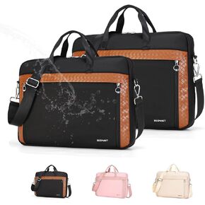 Slim Laptop Bag 15.6/17.3 Inch Laptop Briefcase for Women, Elegant Waterproof Shoulder Bags, Computer Messenger Bag