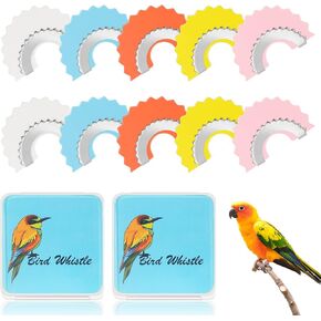 10 Pcs Bird Whistle Bird Caller Tongue Original Tweeting Noisemaker Toys Warbler Tricks Gag, 5 Colors