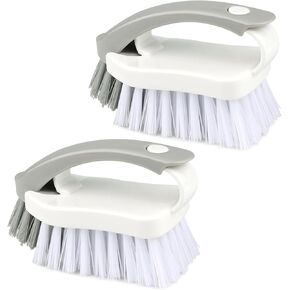 Scrub Brushes for Cleaning Stiff Bristle - Scrub Brushes for Cleaning, Scrubbing Brush, Stiff Bristle Brush, Hand Brushes for Cleaning for Shower, Shoes, Kitchen, Floor, Carpet, etc.（Pack of 2 Large）