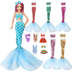 14 Pcs Girl Doll Clothes and Accessories for Alive Baby Doll Baby Bitty Doll Girl, Fits 13 14 15 16 Inch Girl Dolls - Include 12 Dress 2 Underwear for Girls Gift