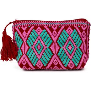 Coin Pouch: 100% Cotton Coin Purse for Women | Cute Change Purse with Vibrant Colors | Small Zipper Pouch Handmade by Mexican Artisans | Wallet Purse for Women