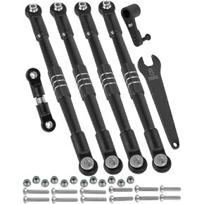 RC Turnbuckles Links w/ 25T Servo Arm Upgrades Part for 1/8 Kraton 6S BLX,Outcast 6S BLX,Notorious 6S BLX,Alloy Aluminium Steering Linkage Rod Turnbuckles Tie Rods & Servo Arm,Red