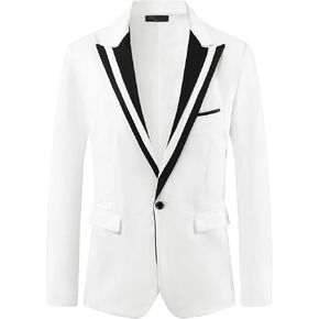 Lars Amadeus Formal Sport Coats for Men's Business Color Block Peak Lapel Prom Blazers