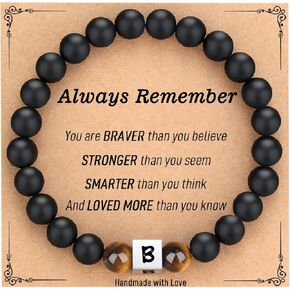 TONY & SANDY To My Boys Mens Initial Bracelet Stocking Stuffers for Teens Boys Son Grandson Nephew Birthday Easter Valentines Christmas Gifts for Men Him