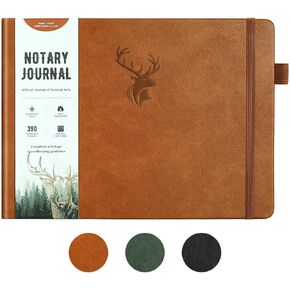 molekaus Notary Journal Log Book with 390 Record Entries,10"X7.5" Log for Notary Supplies,Journal with Privacy Guard, Book of Notarial Acts,Hardcover, 120gsm Numbered Pages(Black)